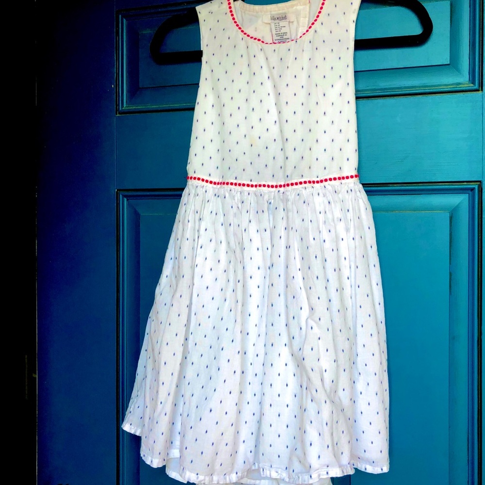 Lily wicket white w/back Polk dot dress